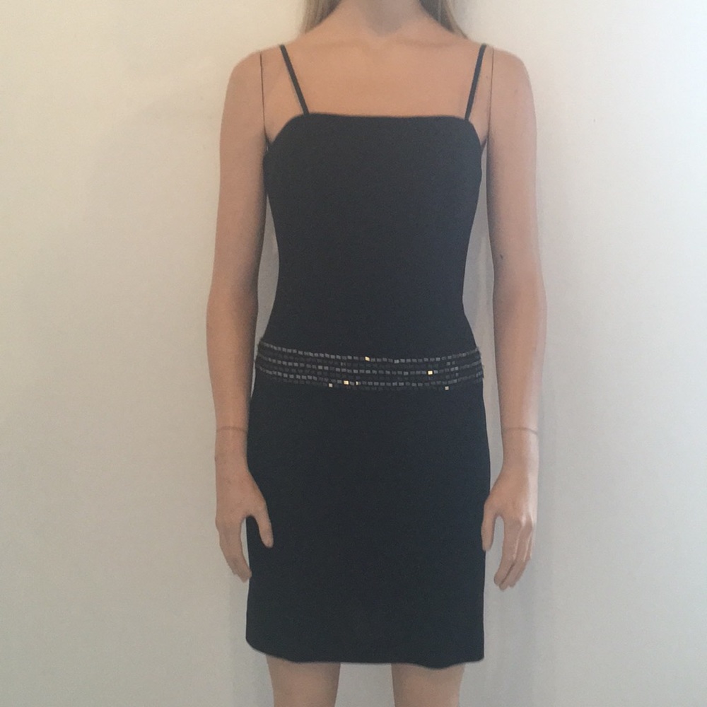 Just Stunning "Adrianna Papell" Black Beaded Dress
